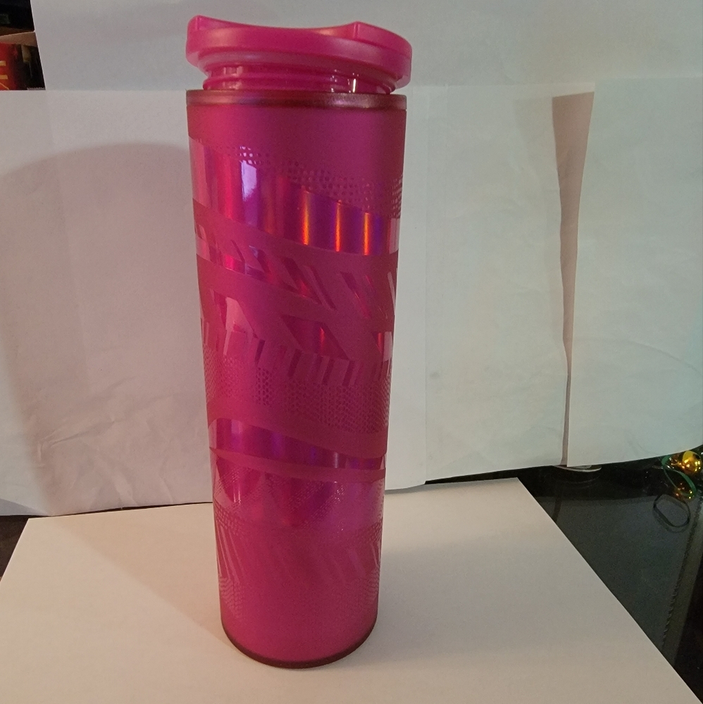 Starbucks 16oz Solid Pink Tumbler‎ with lid (2021-2022)